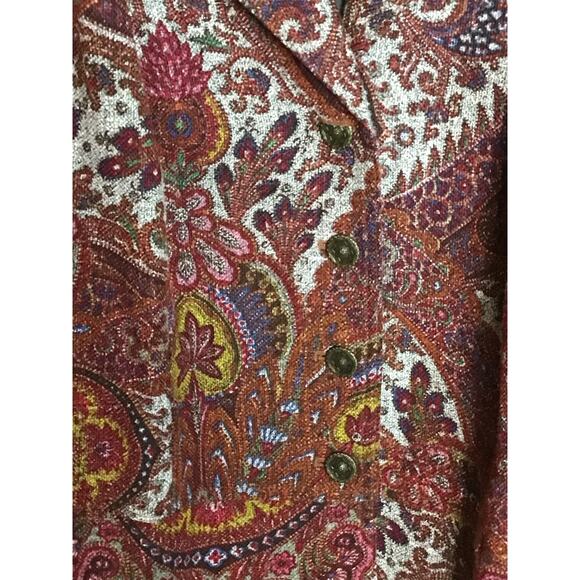 ColdWater Creek Women’s Vintage Tapestry Print Button Front Blazer Sz. 2x EUC - Picture 5 of 11